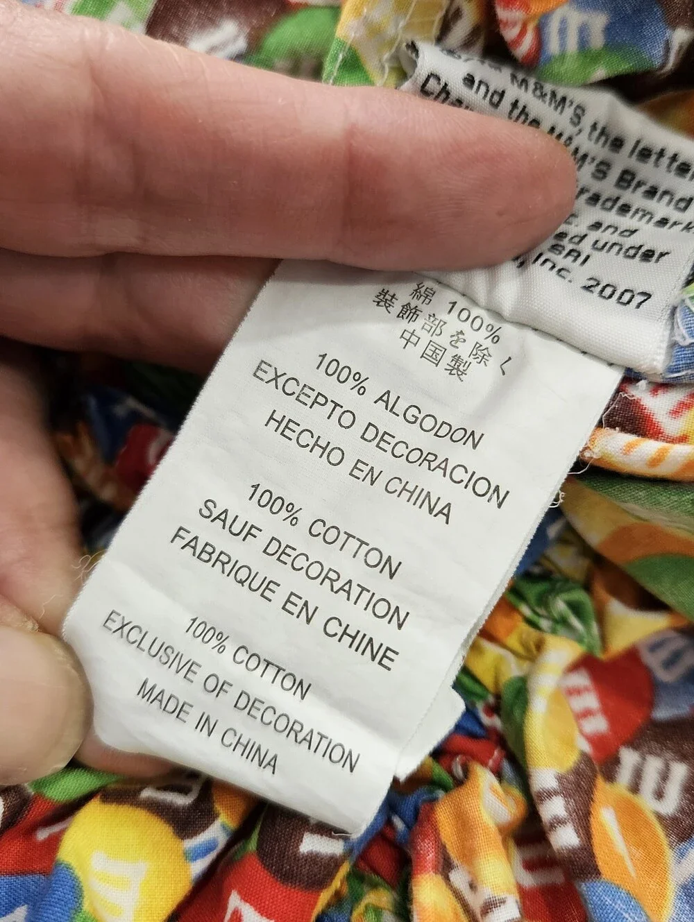 VTG m&m's Chocolate Candy Size Bright Colors FULL Fitted Sheet 100% Cotton 2007
